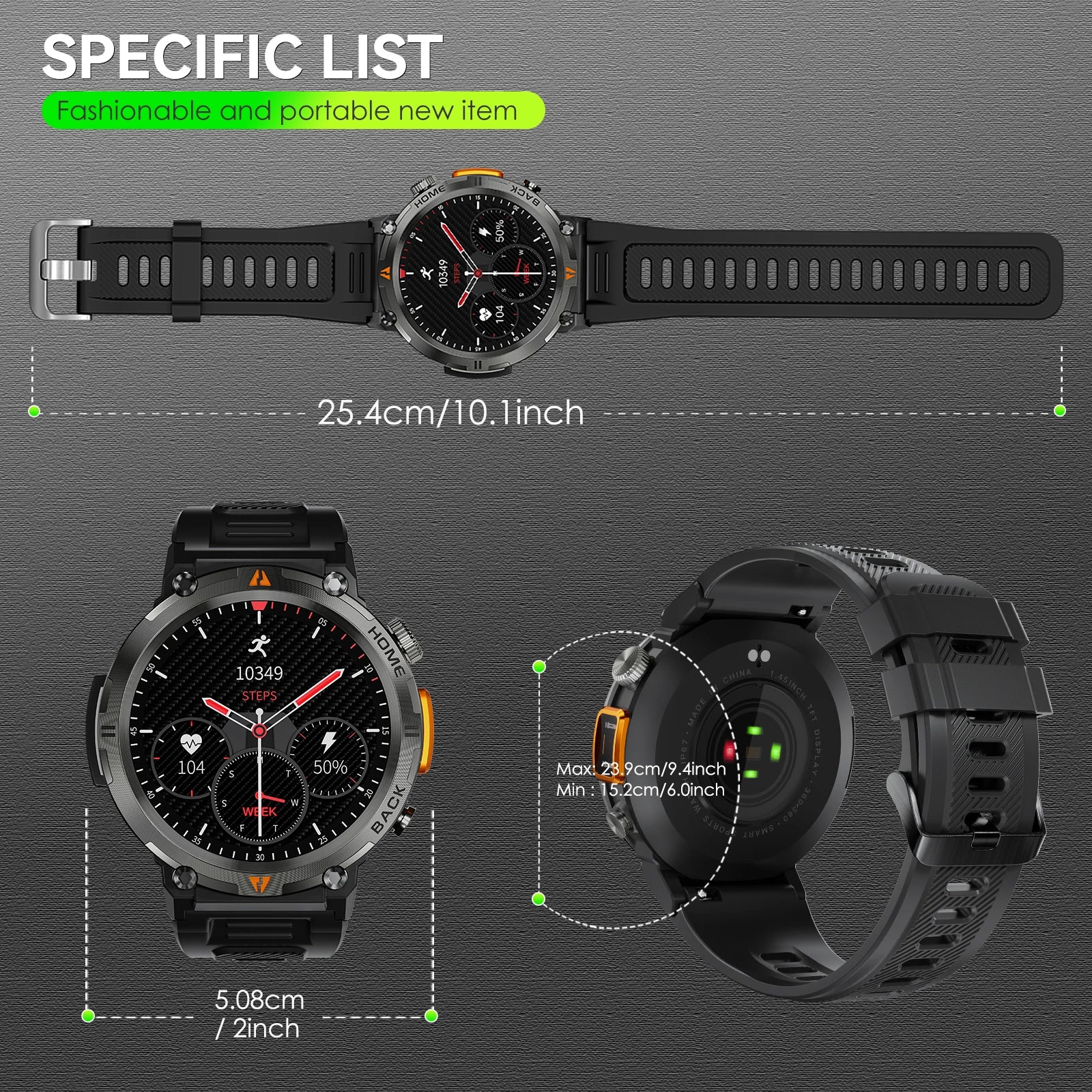 LaNikar 2025 KE3 Bluetooth Call Smart Watch Men Full Touch Screen Health Monitor With  steel ring Men SmartWatch For IOS Android